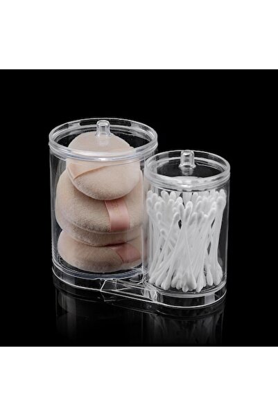 SHOPIENS Acrylic Transparent Storage Box - Makeup Cotton Pads & Swabs Holder,...