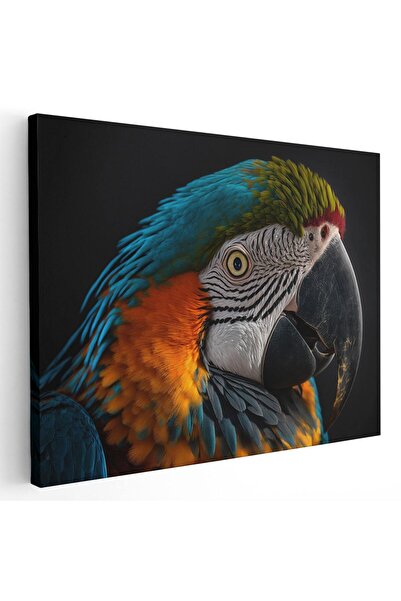 Tablou Canvas pasare papagal ara, albastru, portocaliu, verde, cod 1118