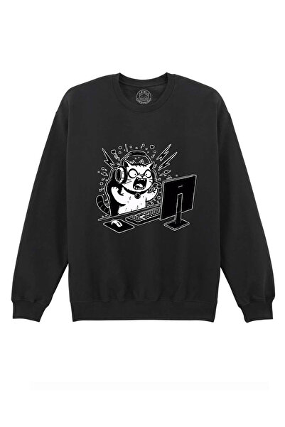 Cu Pisici Bluza printata-Gamer Cat, Unisex
