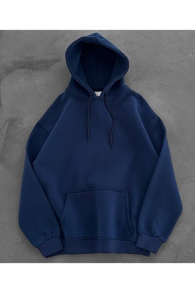 bergibo كنزة بغطاء رأس كبيرة الحجم عالية الجودة - 100% من القطن الممشط المضغوط