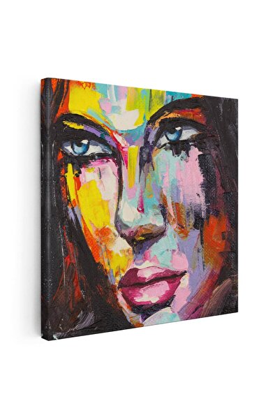 Tablou Canvas Tablou portret femeie pictura in ulei, multicolor, cod 1398