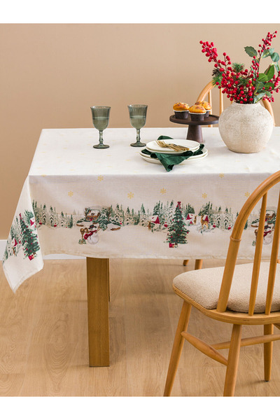 LC Waikiki White Christmas Themed Tablecloth 150X220 cm