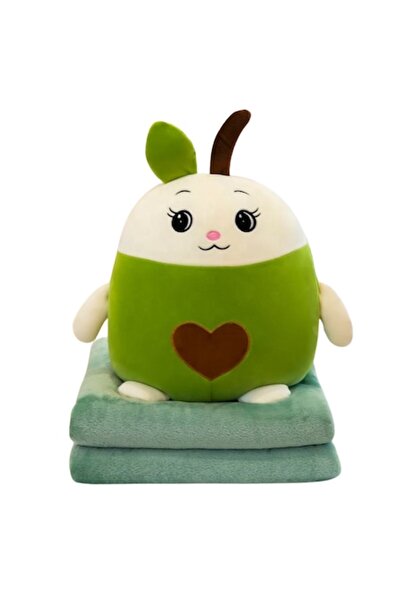 OEM Jucărie de pluș în formă de avocado pentru copii, cu pătură și buzunare p...