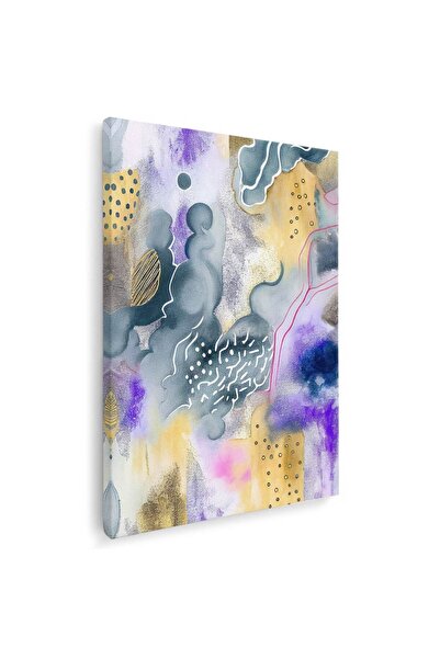 Tablou Canvas Tablou pictura fundal forme abstracte, crem, mov, gri, cod 1424