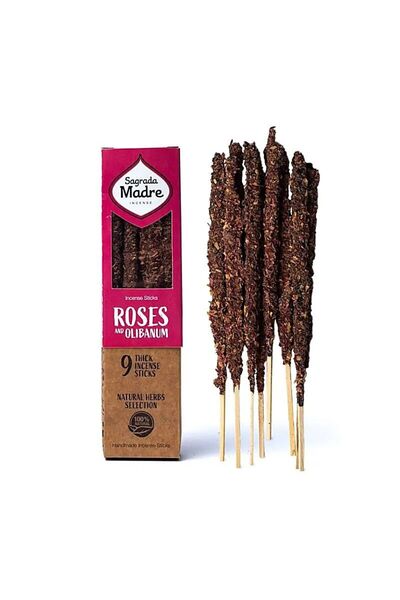 Sagrada Madre Scented Sticks — Roses & Incense | Open Heart, Purification & Burning