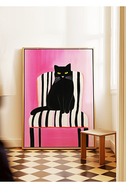 ARTHOUSECOLLECTIVE Midnight Cat – Colecția pisică – Poster fără cadru cu dime...