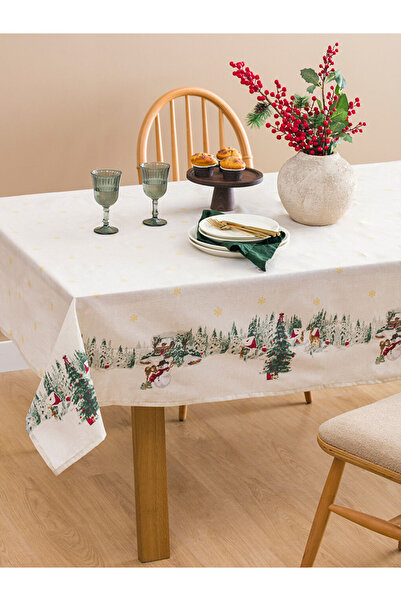 LC Waikiki White Christmas Themed Tablecloth 150X220 cm
