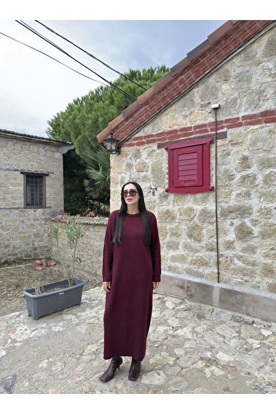 Tavie Triko Elbise-Bordo - STD