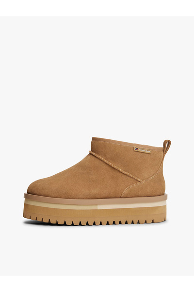 Tommy Hilfiger TJW Düz Platform Süet Kar Kadın Beyaz Bot EN0EN02841RBH