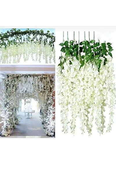 Sonsuz Reyon 12 Dal Yapay Akasya Sarkıt Çiçeği Abajur Balkon Düğün Nişan Sünnet Dekorasyon