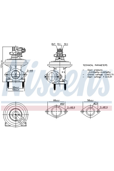 Nissens Supapa Egr Ford Mondeo 3/Transit Tourneo Bus/Transit Bus
