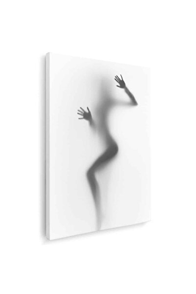 Tablou Canvas Tablou nud femeie siluetÄƒ difuzÄƒ detaliu maini, alb, negru, cod 1213