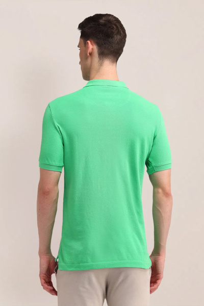 U.S. Polo Assn. Men's Green Horizontal Striped Cotton Polo Shirt