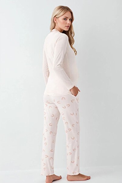 Pierre Cardin Women's Maternity Clothing Cotton & Modal Long Sleeve Pajamas Set Ol.Pc.906.6.001