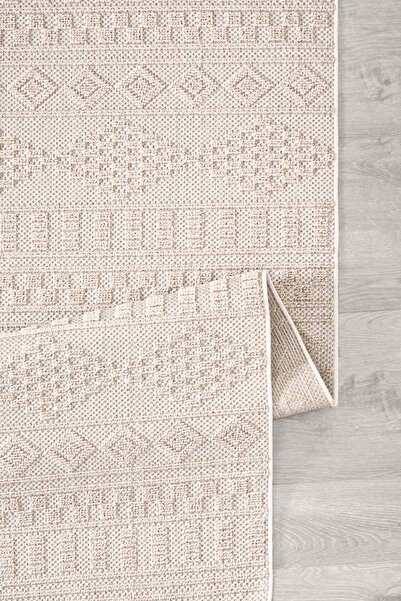 SANRUGS Home & Living Bukle ve Sisal Dokuma Hav Vermeyen Anti Alerjik Püsküllü Modern Makine Halısı Salon Oturma Odası