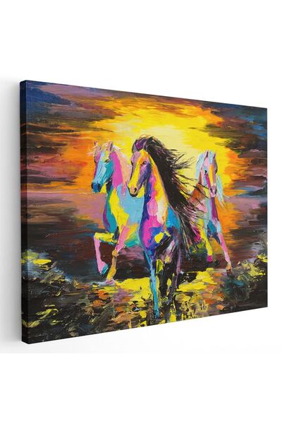 Tablou Canvas Tablou pictura cai alergand, multicolor, cod 1910