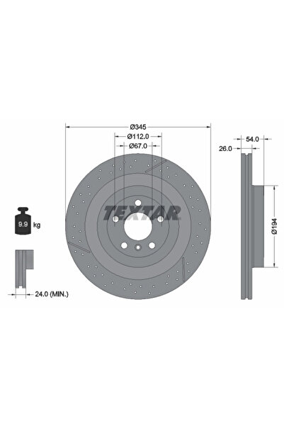TEXTAR Дискови спирачки Mercedes-Benz Gl-Class/Gle/Gls