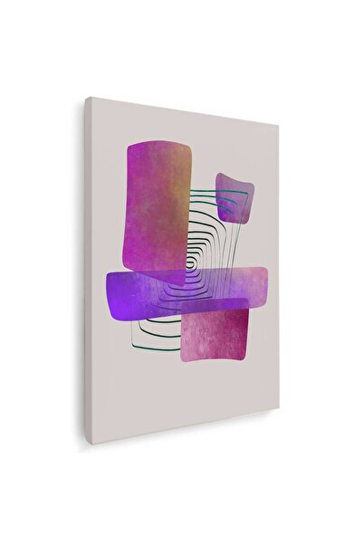 Tablou Canvas Tablou Boho minimalism forme geometrice in nuante mov, roz, cod 1056