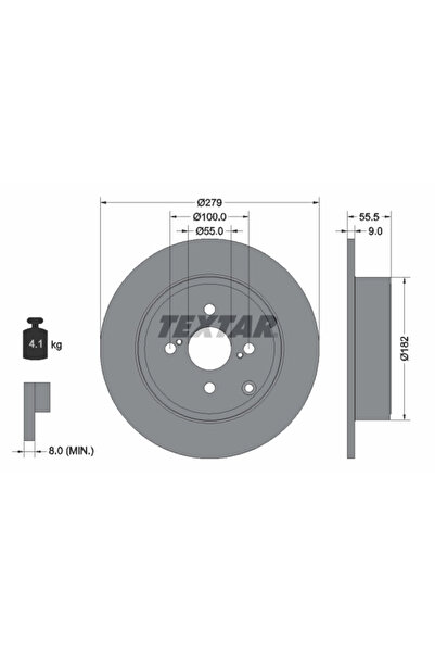 TEXTAR Disc Frana Toyota Corolla