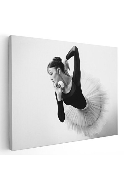 Tablou Canvas Tablou balerina pozitie dans, alb, negru, cod 1929