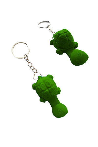 Flipped سلسلة مفاتيح على شكل سلحفاة لطيفة مع حامل هاتف، هدية مثالية للهواة