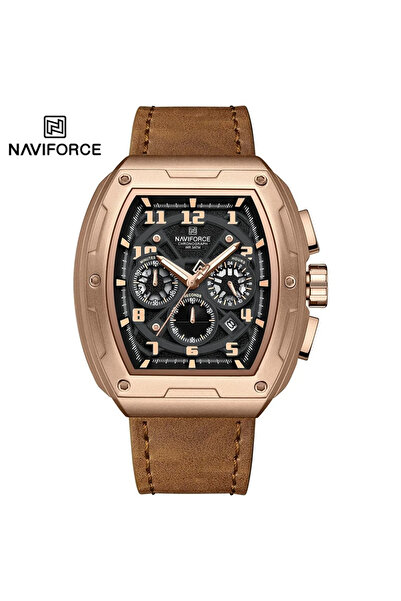Naviforce 8053 Καφέ Ανδρικό Ρολόι – Πολλαπλές Λειτουργίες, Επαγγελματικός Σχεδιασμός, Αντικραδασμικό, 3ATM