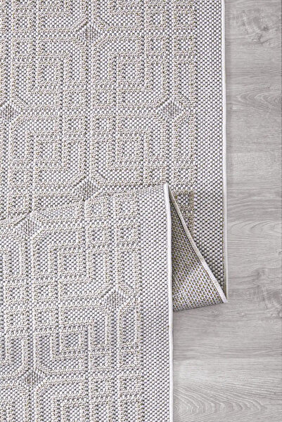 SANRUGS Home & Living Bukle ve Sisal Dokuma Hav Vermeyen Anti Alerjik Püsküllü Modern Makine Halısı Salon Oturma Odası