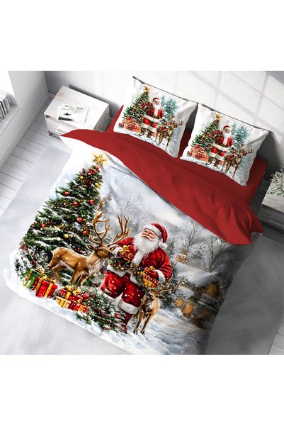 hediyechy Gift Duvet Cover Merry Christmas Santa Claus Patterned Double Duvet...