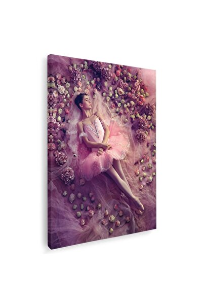 Tablou Canvas Tablou balerina printre valuri tul si trandafiri, cod 1694