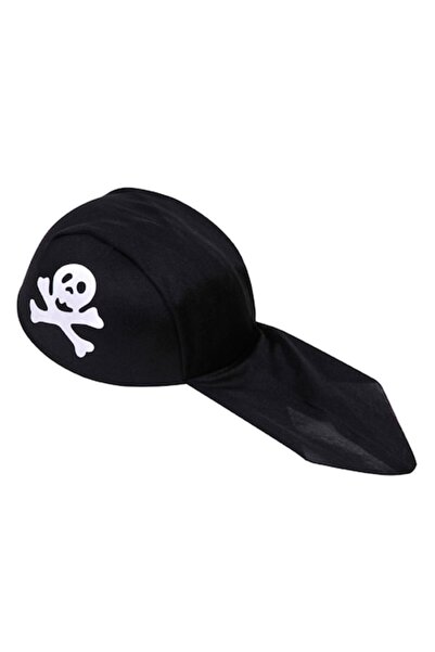 ANTBRO Pălărie de pirat deghizată pentru copii, craniu alb-negru, material te...