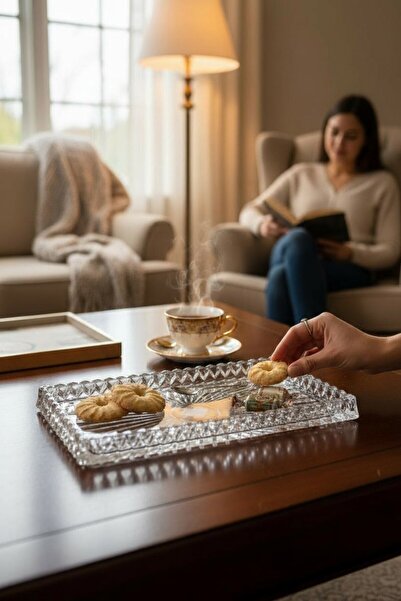 ROY KING AYAKSIZ DİKD.CAM SUNUM TABAK SADE 34*18 CM