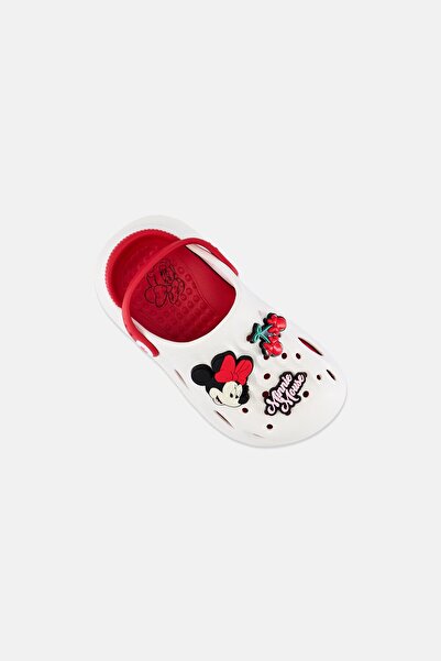 Disney Kids Girl Minnie Mouse Slingback Clogs, White