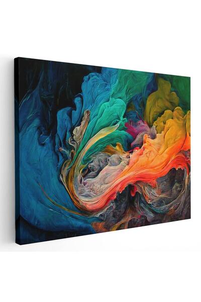 Tablou Canvas Tablou cu pictura abstracta valuri de culoare, multicolor, cod ...