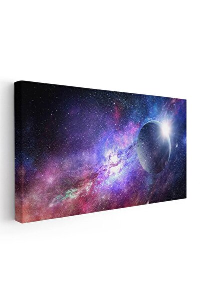 Tablou Canvas Tablou peisaj fantastic cosmic cu planeta si nebuloase, cod 5309