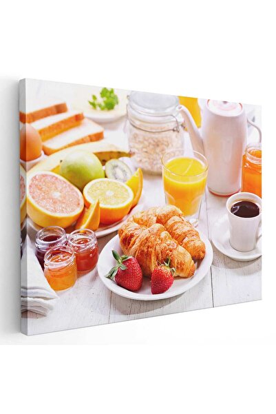 Tablou Canvas Tablou mic dejun cu cafea, suc portocale, croissant, cod 3905