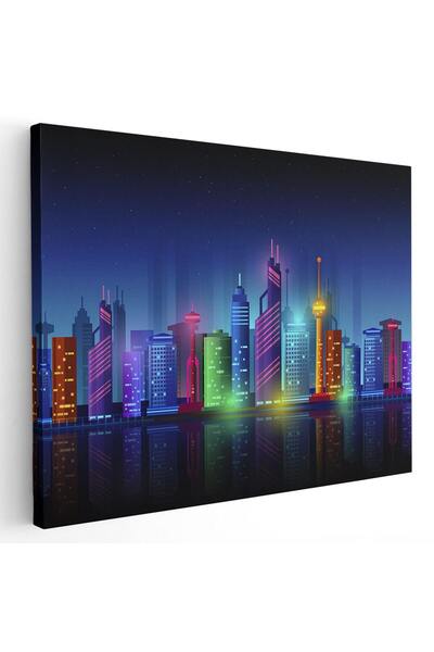 Tablou Canvas Tablou peisaj urban nocturn cladiri moderne, cod 5502