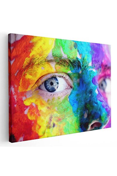 Tablou Canvas Tablou portret pictura pe fata, detaliu, multicolor, cod 1378