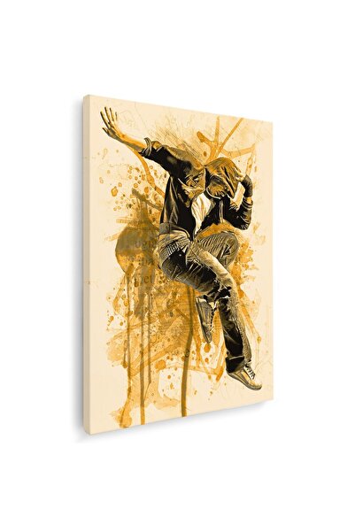 Tablou Canvas barbat dans hip-hop crem, ocru, negru, cod 1232