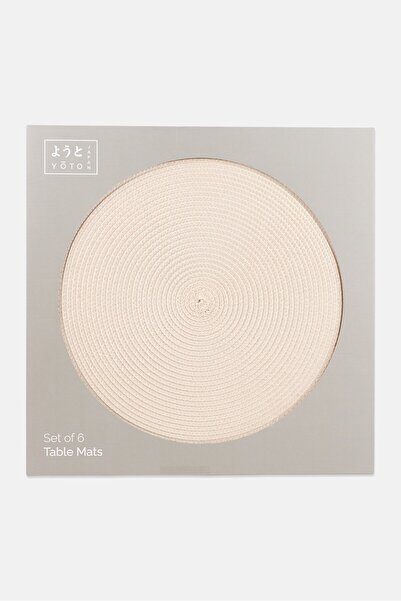 YOTO 6 Pcs Woven Placemats, Light Beige