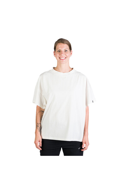 NORTHFINDER Tricou damă supradimensionat din bumbac, model turist, JUDY, alb