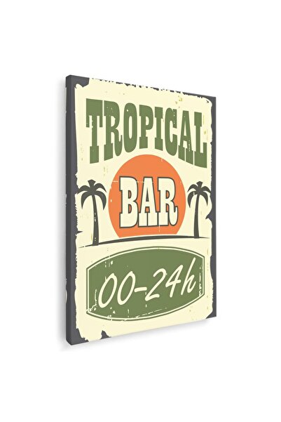Tablou Canvas Tropical Bar vintage, cod 3962