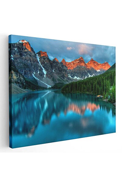 Tablou Canvas Tablou peisaj lacul Moraine la rasarit Canada, cod 4448