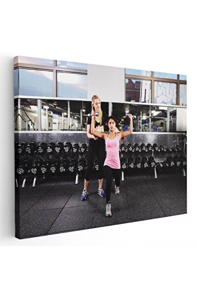 Tablou Canvas Tablou femeie facand exercitii cu gantere, cod 3301