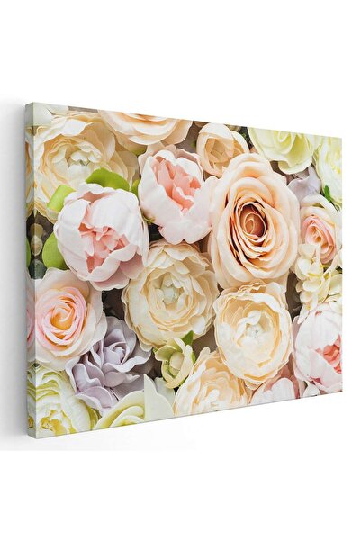 Tablou Canvas Tablou flori trandafiri crem roz, cod 2628