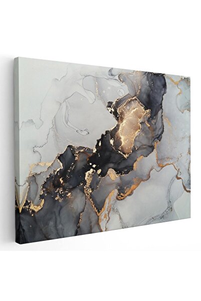 Tablou Canvas Tablou abstract imitatie marmura auriu gri, cod 1990