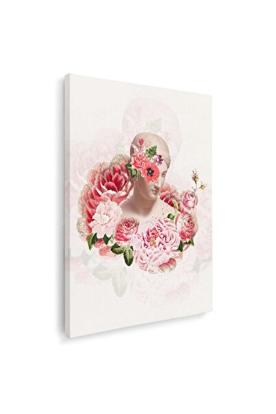 Tablou Canvas Tablou cap statuie femeie cu flori, cod 3115