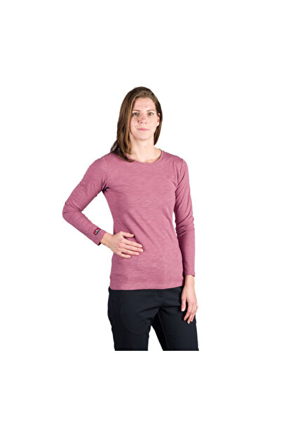 NORTHFINDER Tricou de damă TR-6030OR din bumbac flambat CARLEIGH vin roșu