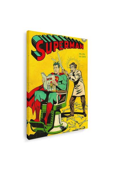Tablou Canvas Tablou Barber Shop Superman Vintage, cod 2531