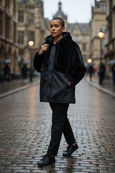 SEMİZ GİYİM Alara Fermuarlı Kapüşonlu Mont