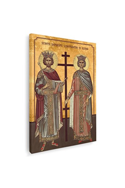 Tablou Canvas Icoana Sfintii Imparati Constantin si Elena, cod 3348